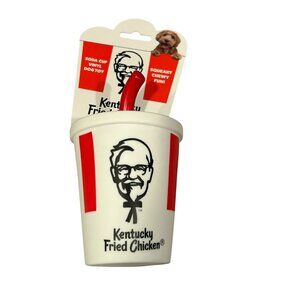 Kentucky Fried Chicken 4" Vinyl Dog Toy Squeaker Soda Cup
